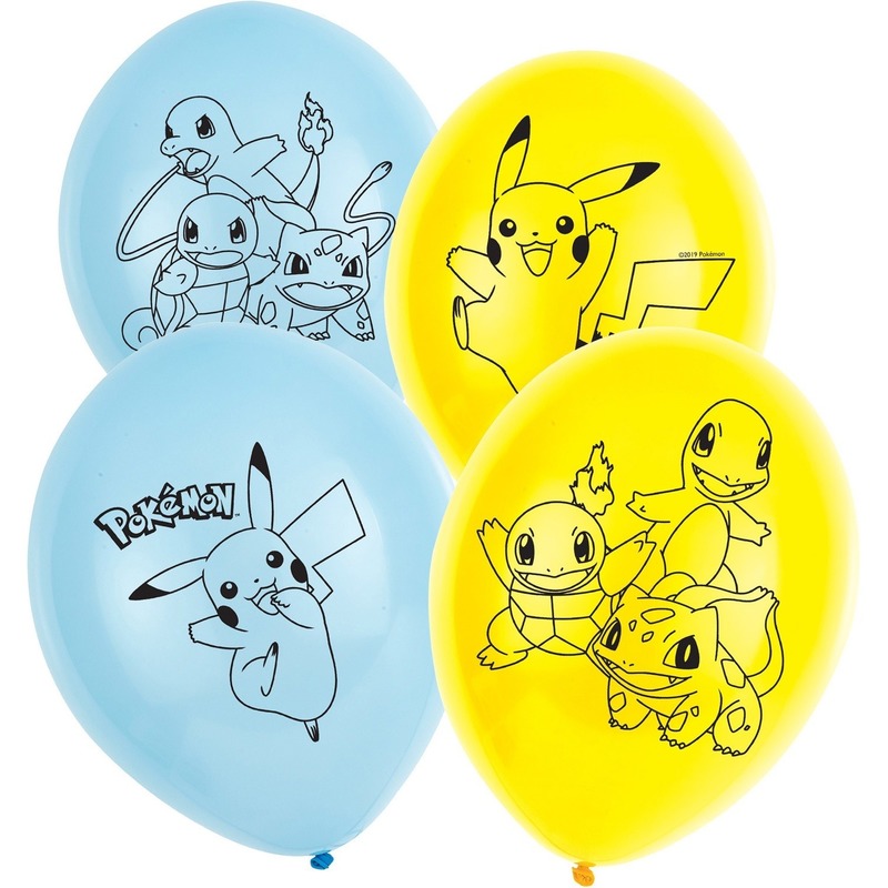 6x stuks Pokemon thema party ballonnen -