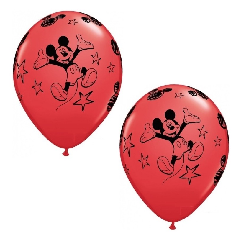 6x stuks setje Mickey Mouse ballonnen 30 cm -