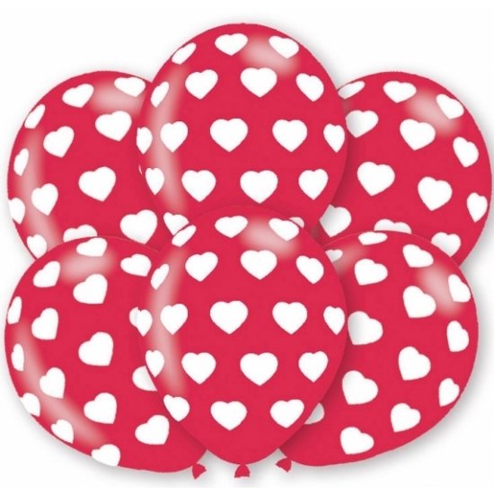 6x stuks Valentijn thema ballonnen -