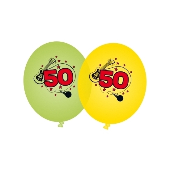 8x Leeftijd versiering 50 jaar ballonnen
