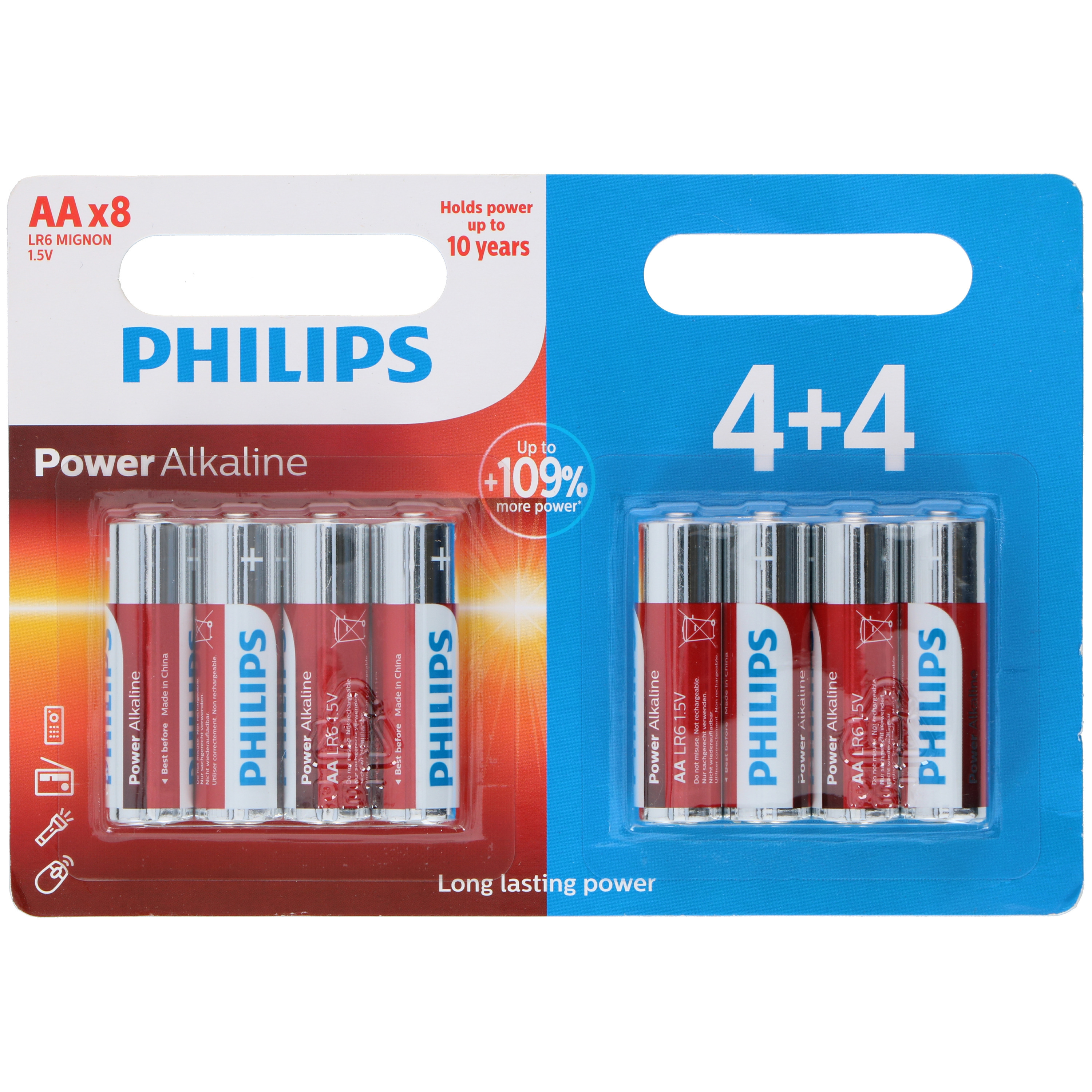 8x Philips AA batterijen -