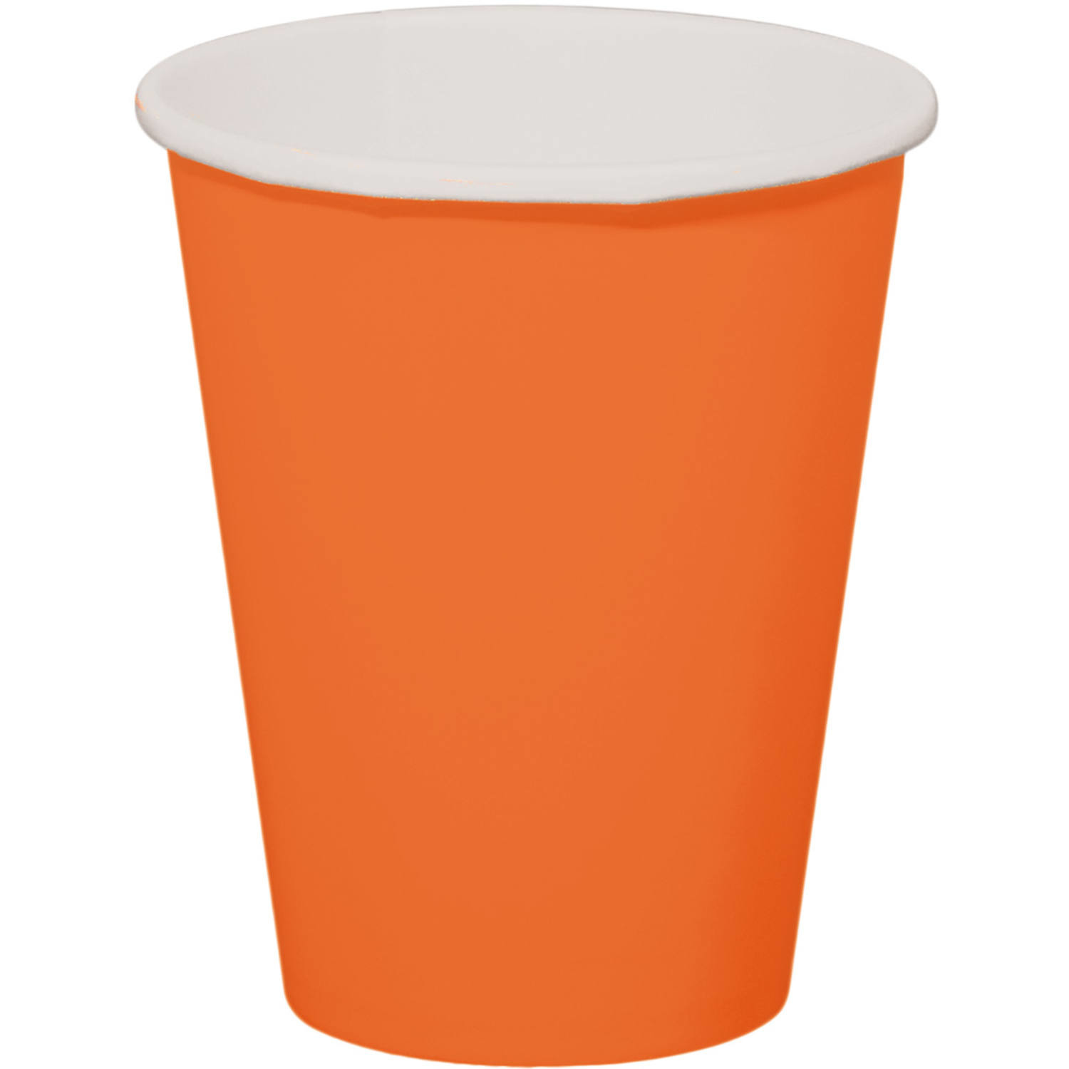 8x stuks drinkbekers van papier oranje 350 ml -