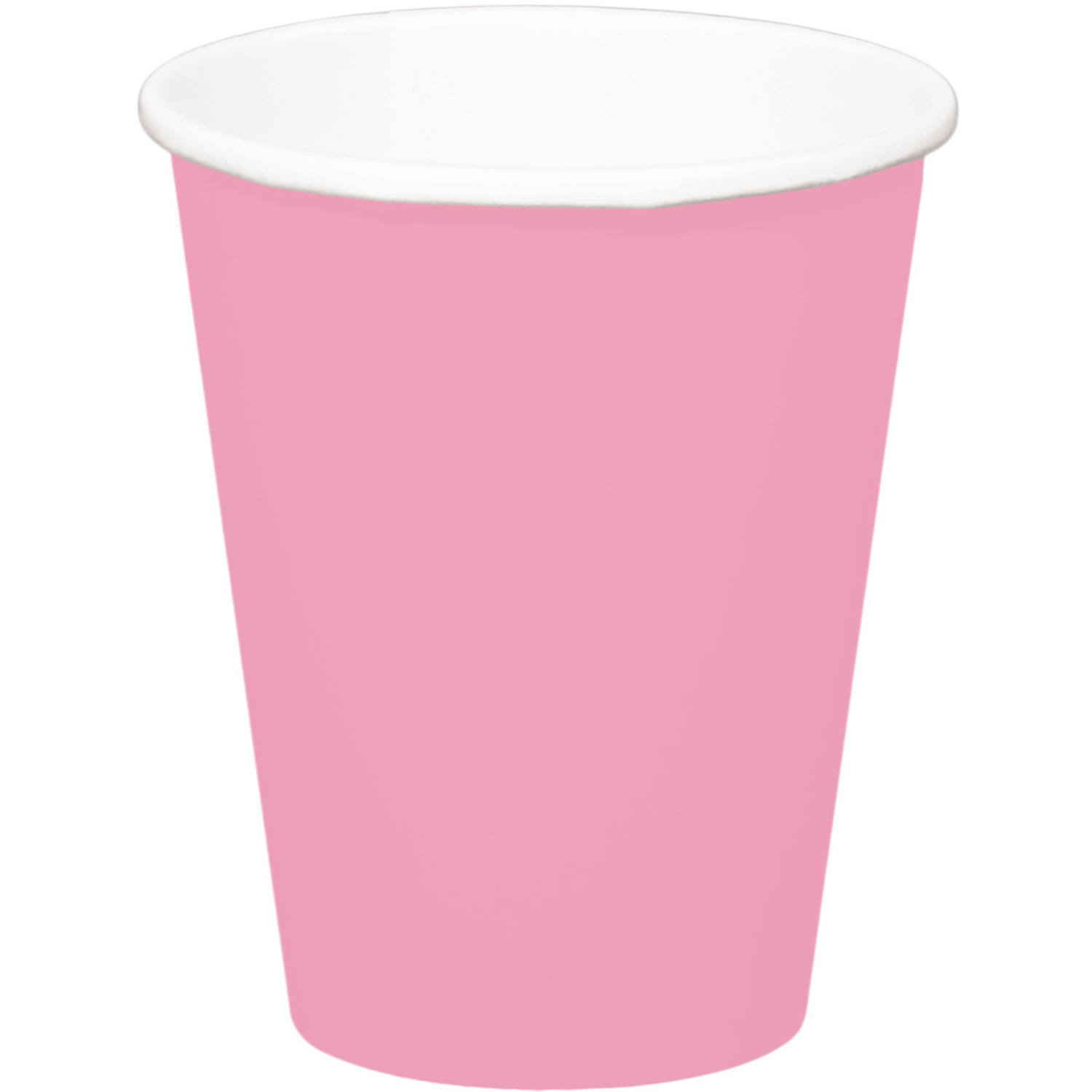8x stuks drinkbekers van papier roze 350 ml -