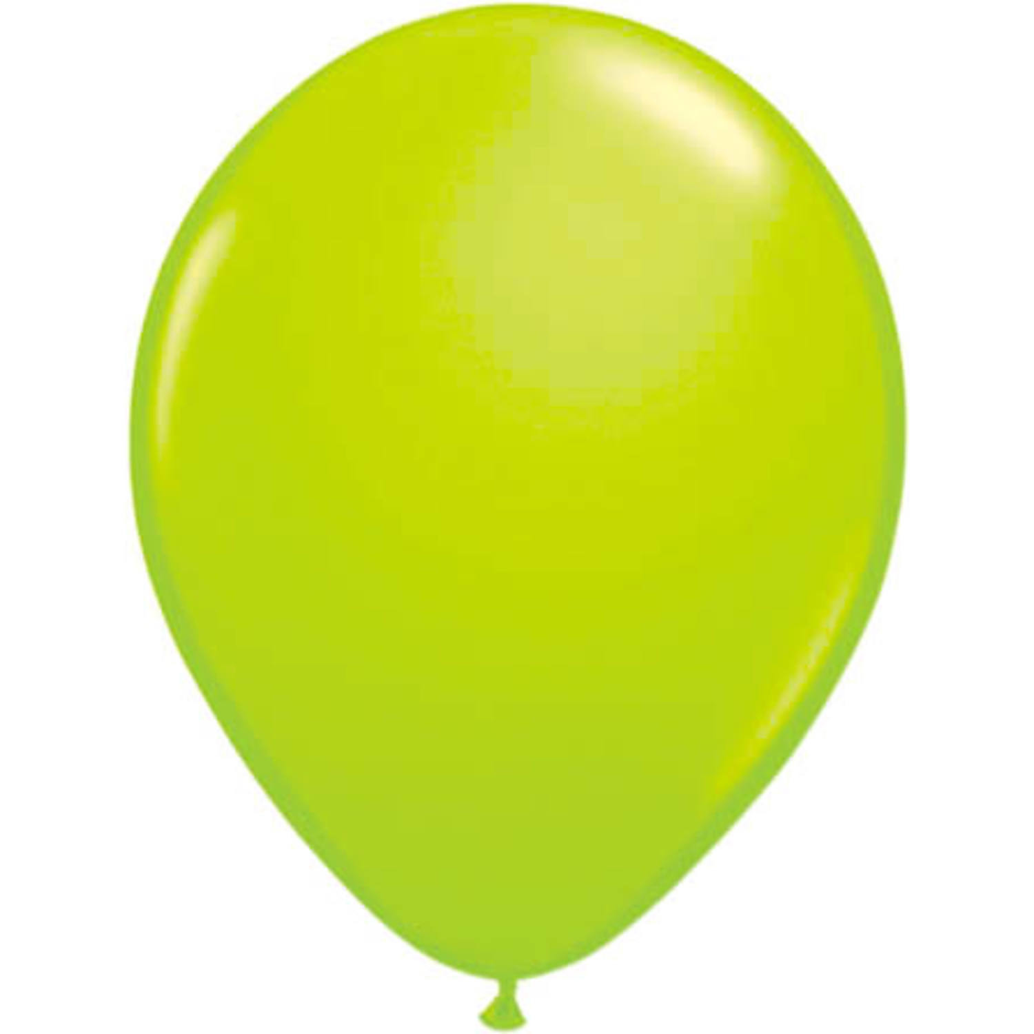 8x stuks Neon fel groene latex ballonnen 25 cm -