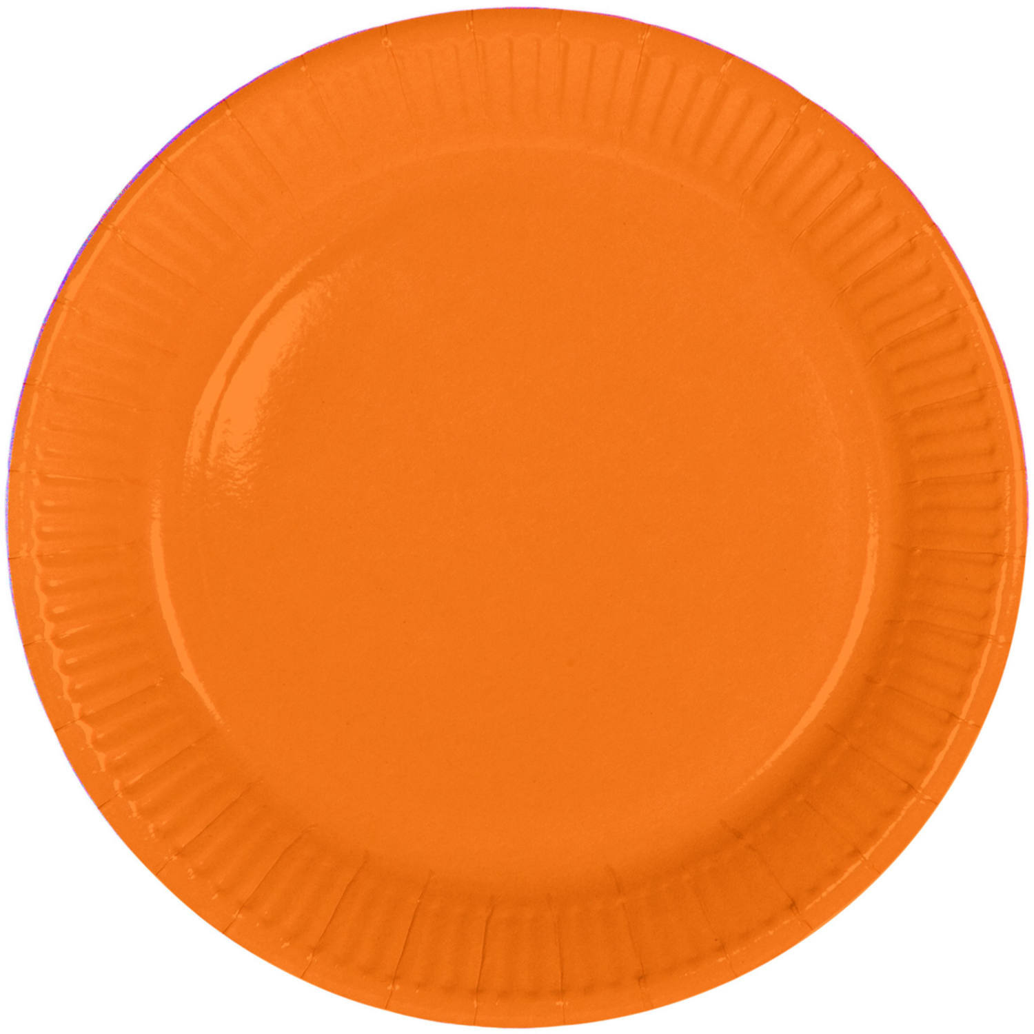 8x stuks party gebak/eet bordjes van papier oranje 23 cm -