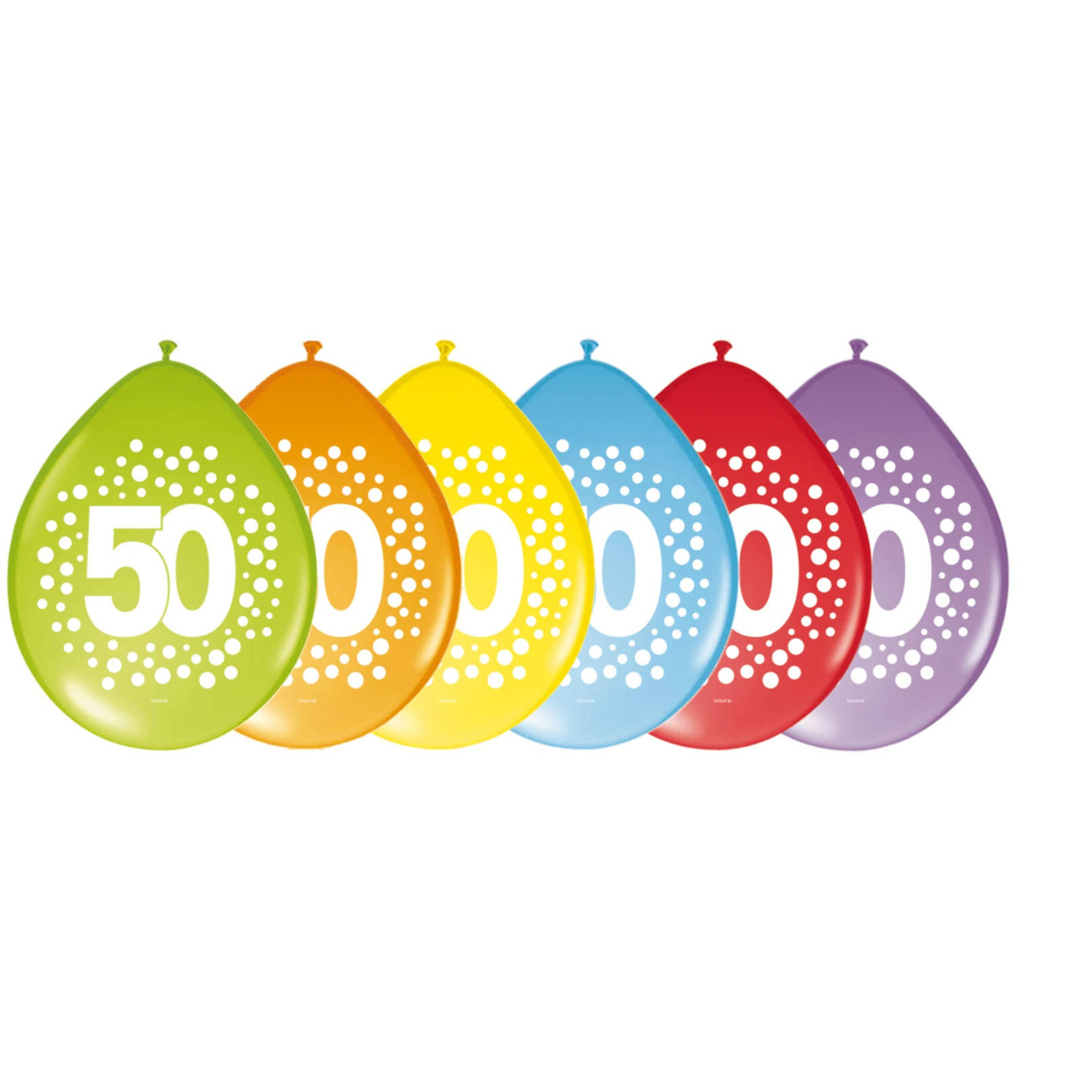 8x stuks verjaardag leeftijd ballonnen 50 jaar thema 29 cm