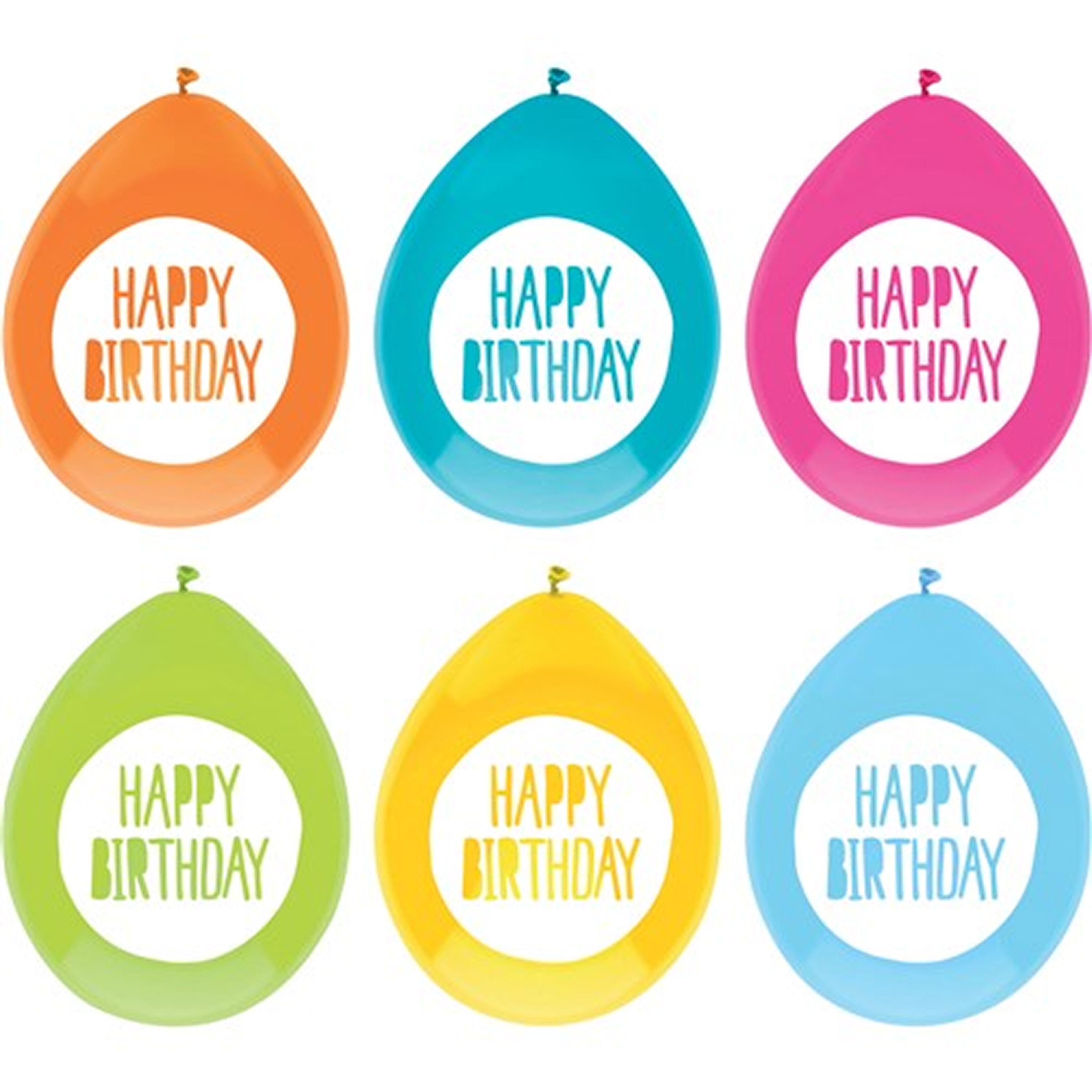 Ballonnen - Happy Birthday verjaardag feest - 6x stuks - 29 cm