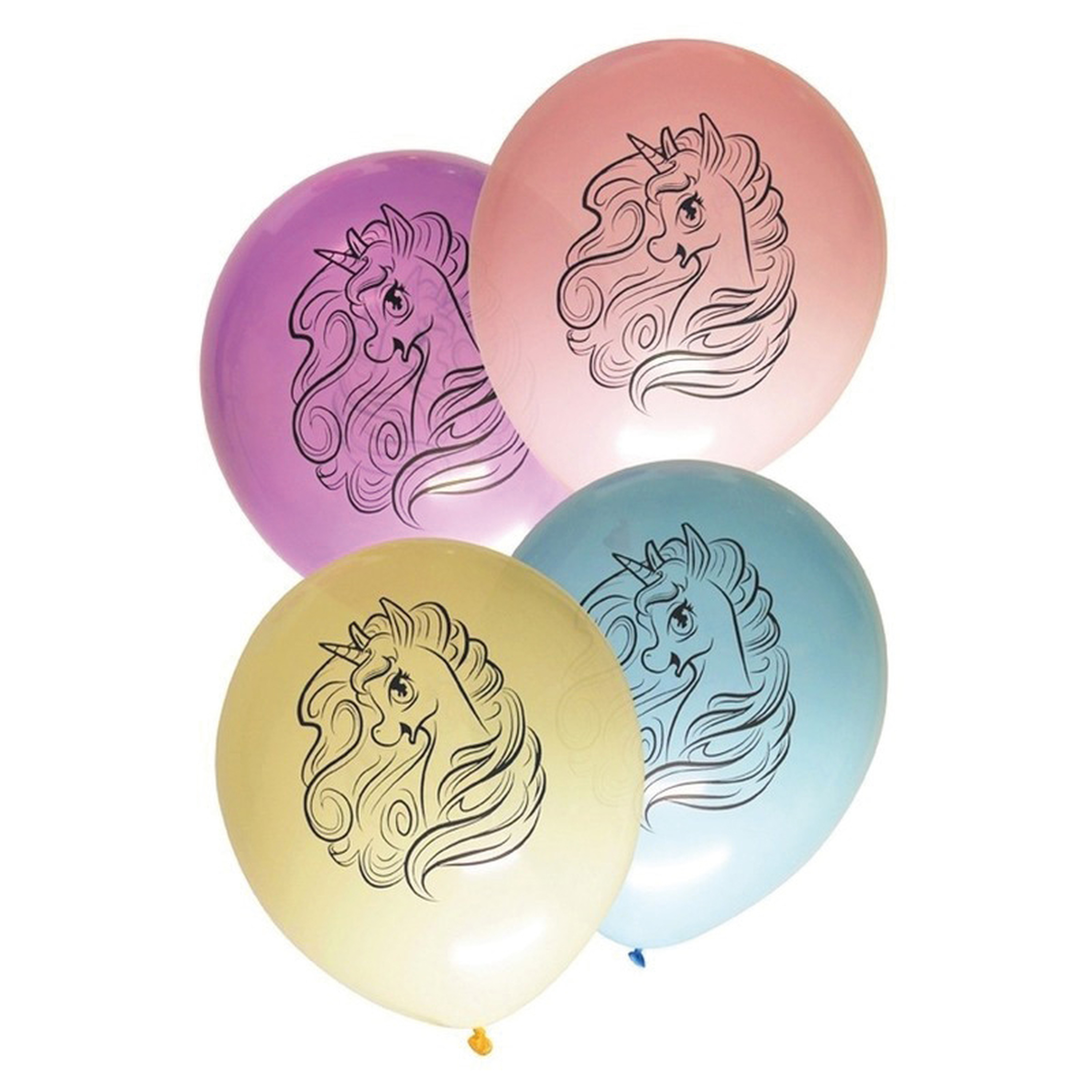 Ballonnen met eenhoorn print 24x stuks
