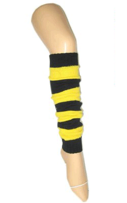 Zwart gele beenwarmers - voor volwassenen - one size