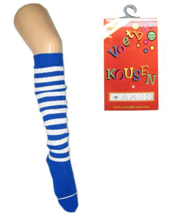 Gestreepte knie sokken blauw/wit