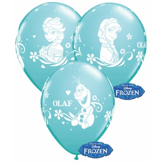 Blauwe Disney Frozen party ballonnen 6x stuks -