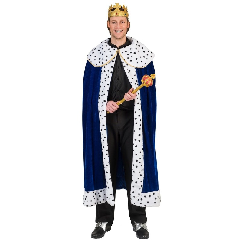 Blauwe koning mantel voor volwassenen One size -