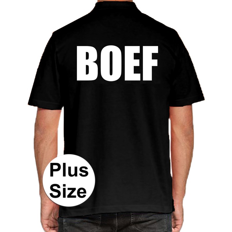alcohol Mijlpaal site Zwart plus size BOEF polo t-shirt voor heren | Fun en Feest