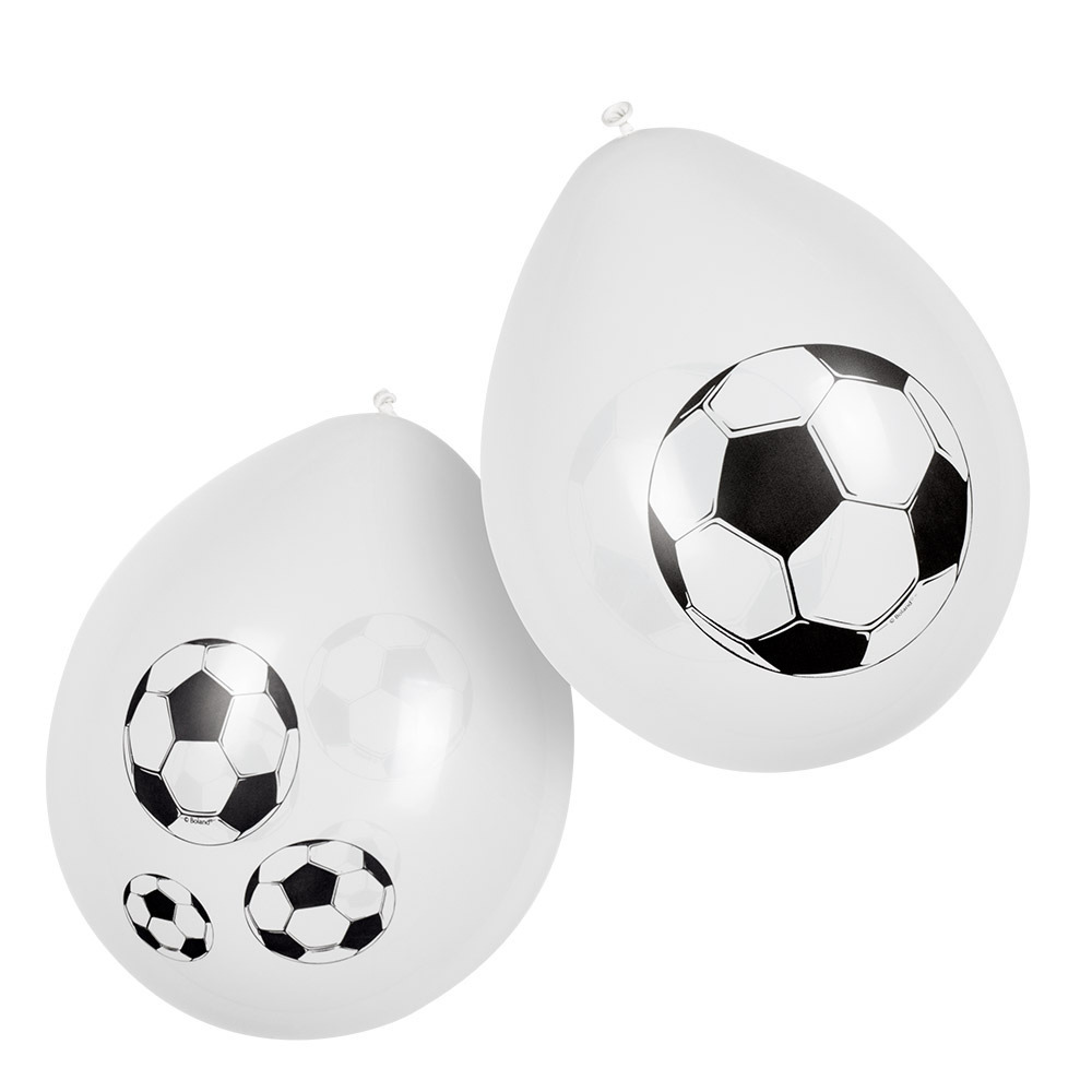 Boland 6x Voetbal ballonnen - ca. 25 cm - Feestversiering en decoraties -