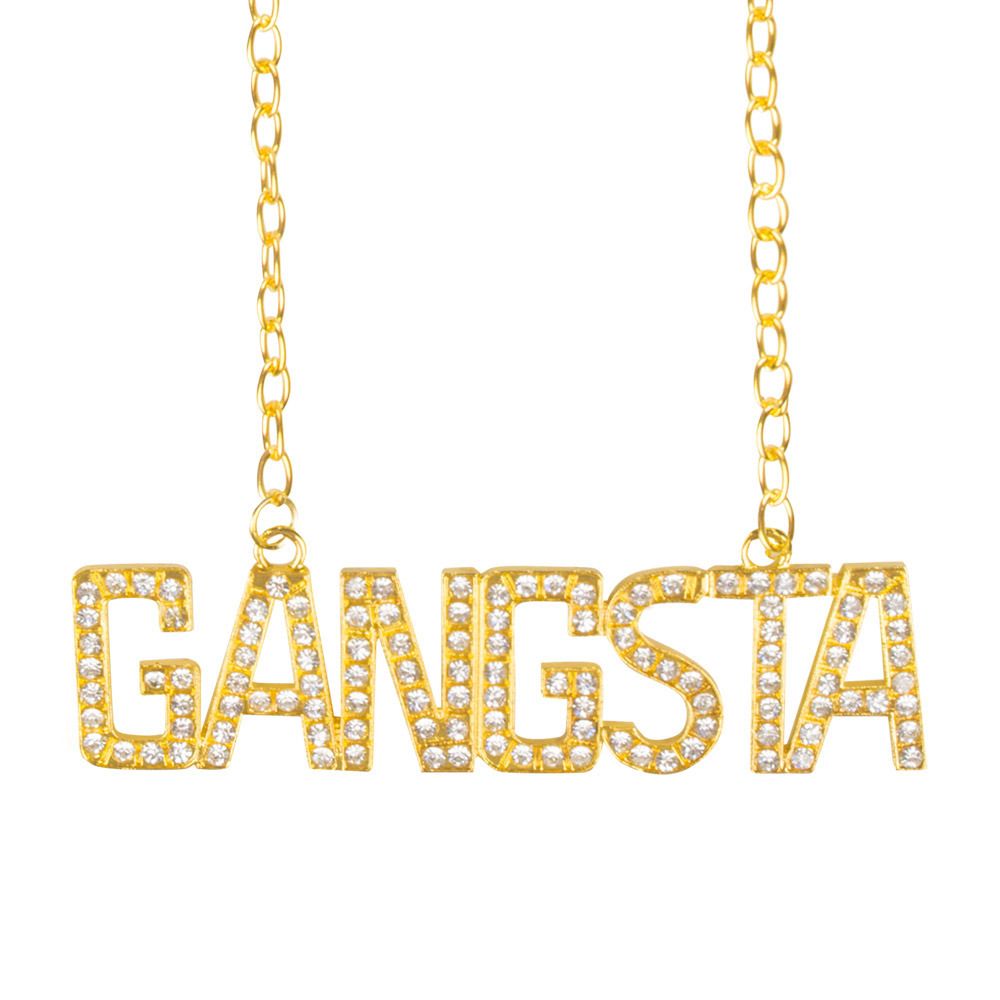 Boland Carnaval/verkleed accessoires Gangster sieraden - schakel ketting - goud - kunststof