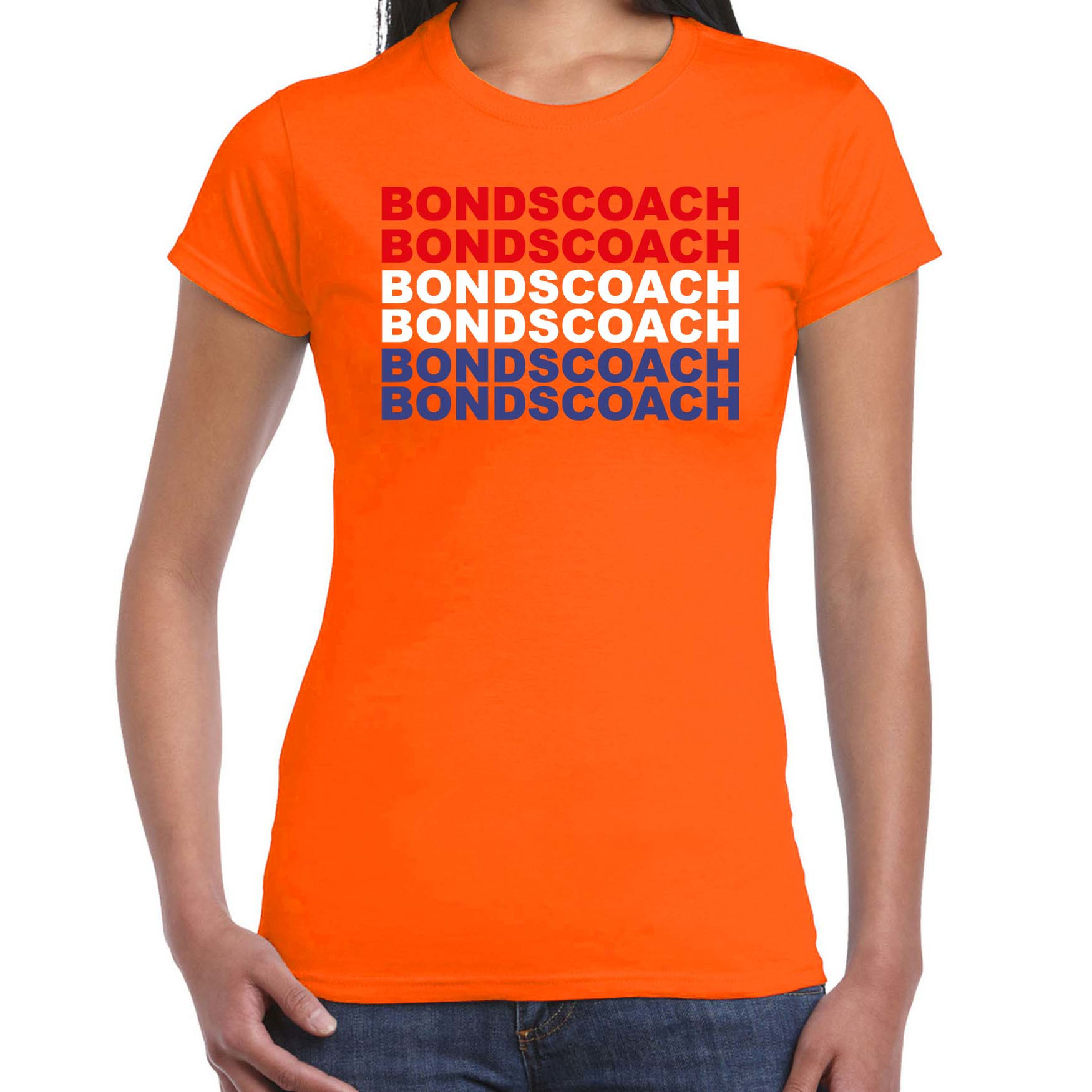 Bondscoach supporter t-shirt oranje voor dames - Nederlands elftal / EK/WK shirts