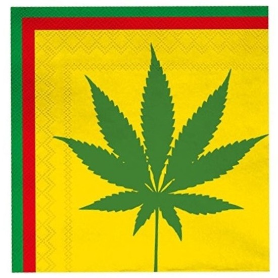 Cannabis plant thema servetten 20 stuks -