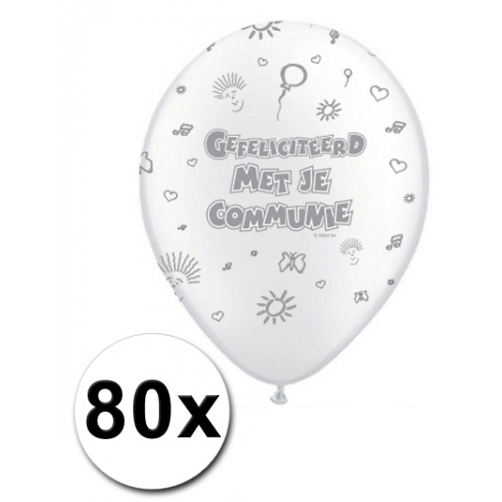 Communieversiering ballonnen 80 x -