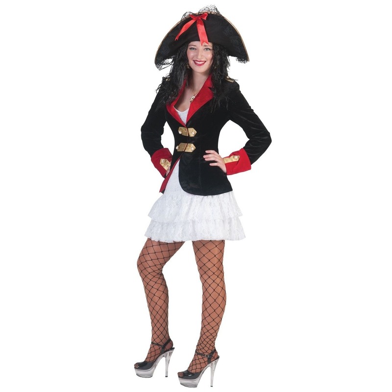 Dames piraten verkleed jurkje en jas 40-42 (L/XL) -