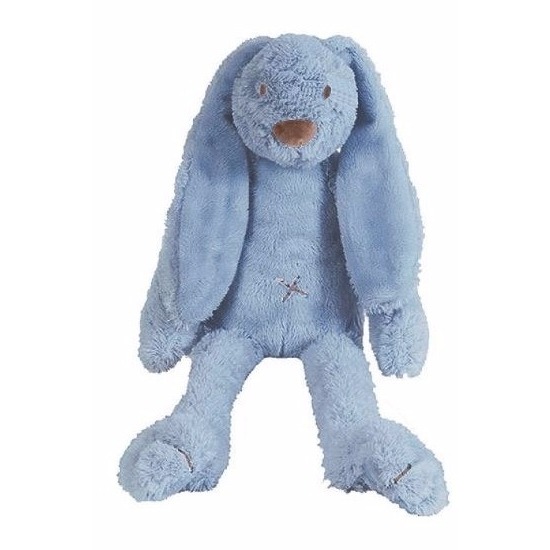 Denim blauw knuffel konijn Richie 28 cm -