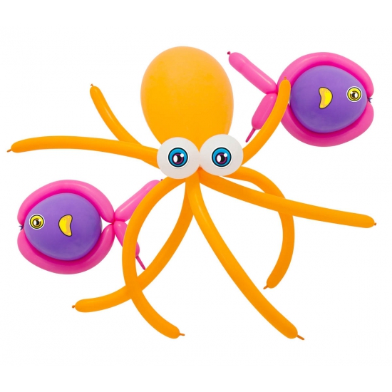 Doe het zelf ballon set octopus en vissen -