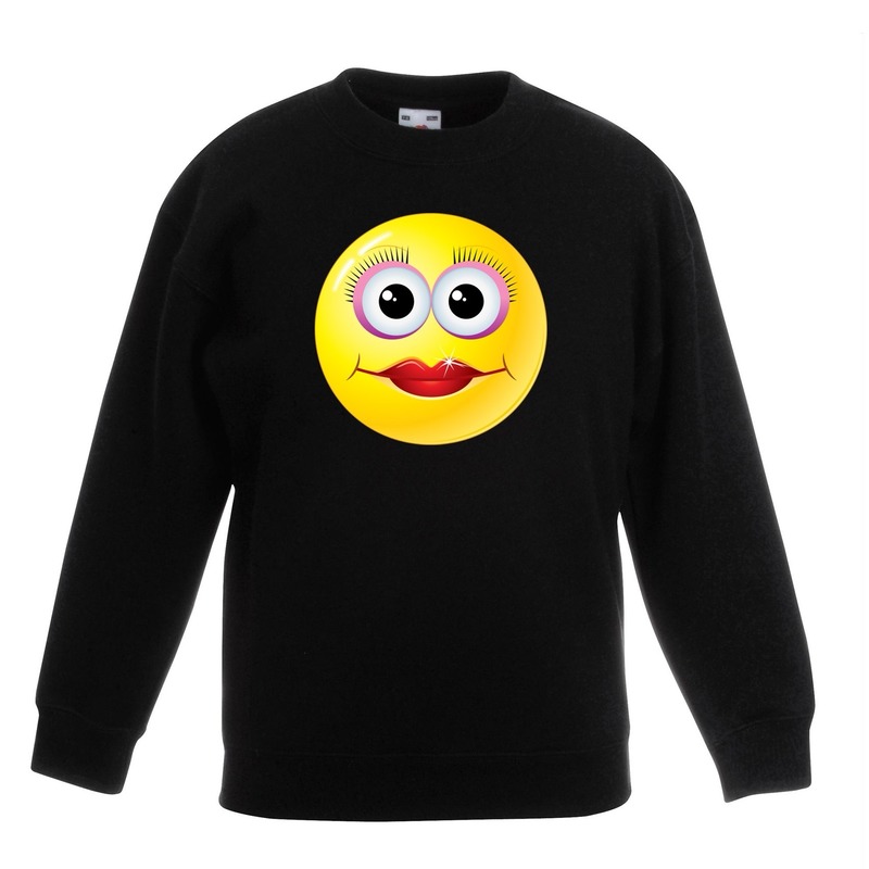 Emoticon diva sweater zwart kinderen