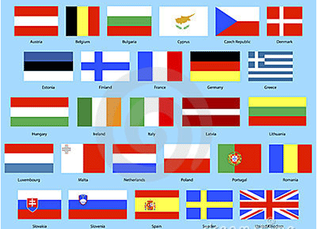 Europese unie vlaggen pakket