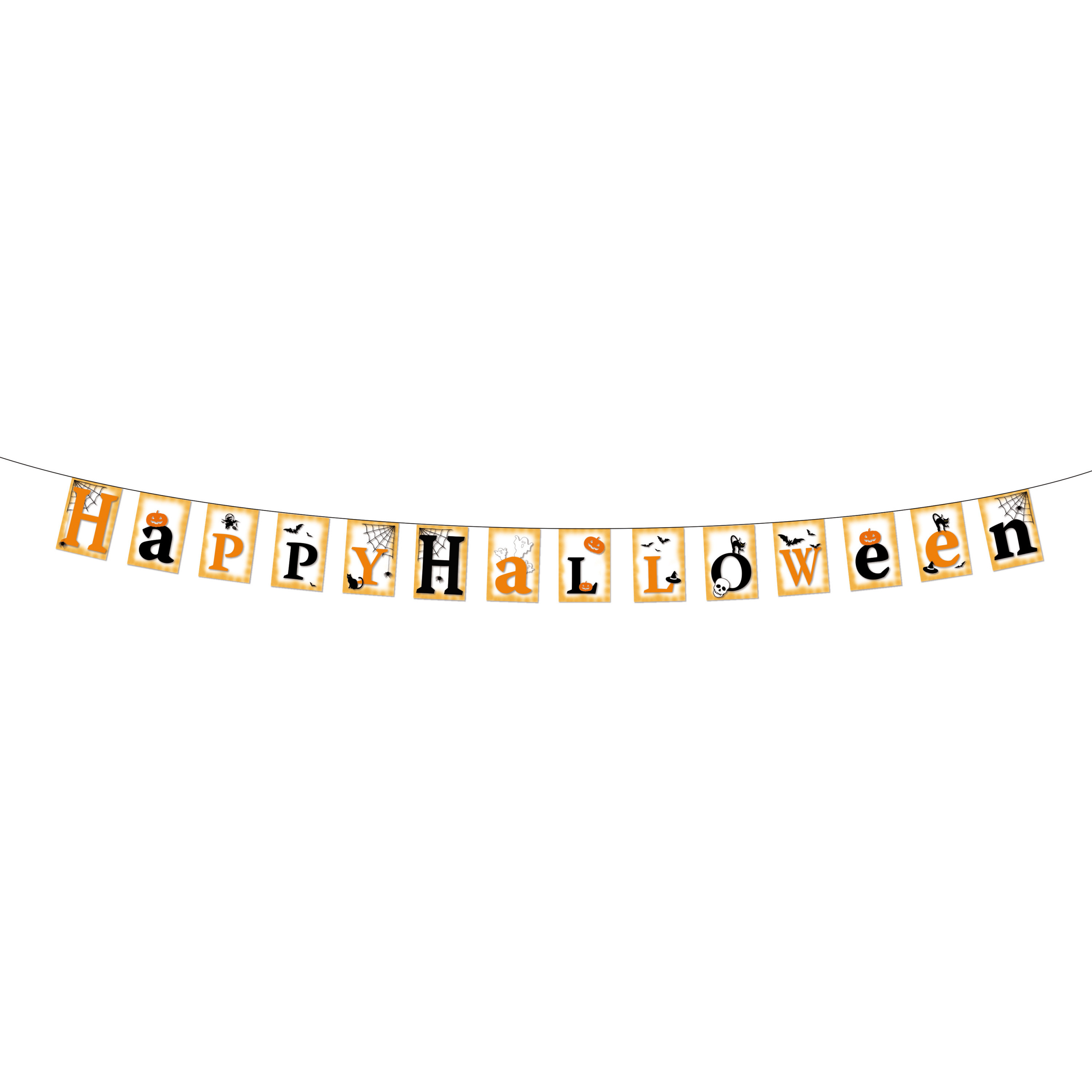 Feestdecoratie Happy Halloween slinger 3 meter -
