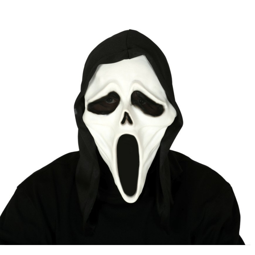 Fiestas Halloween thema verkleed masker - Scream/Ghostface - volwassenen - met kap