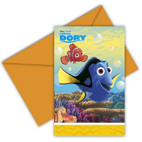 Finding Dory uitnodigingen met enveloppe -