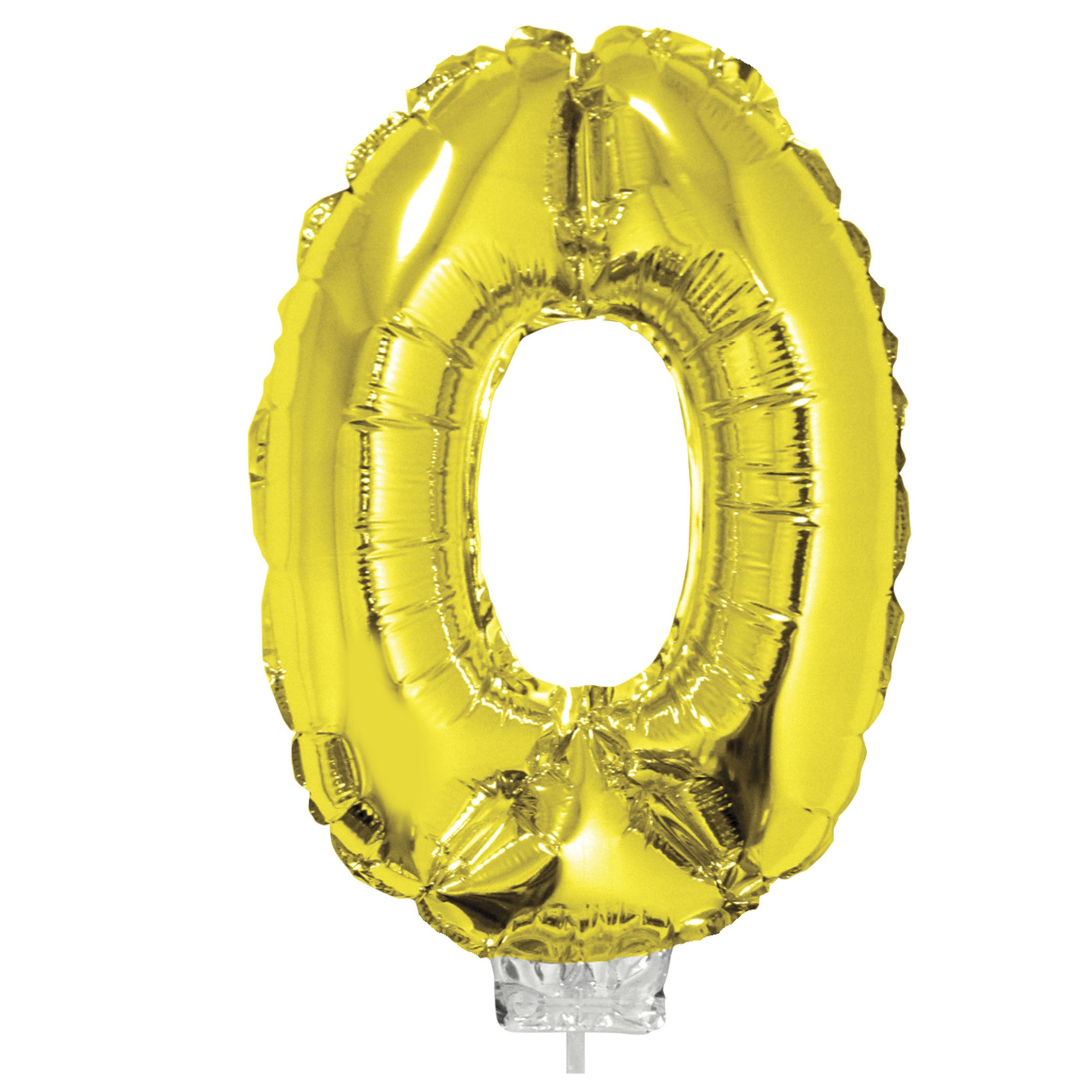 Folie ballon cijfer ballon 0 goud 41 cm
