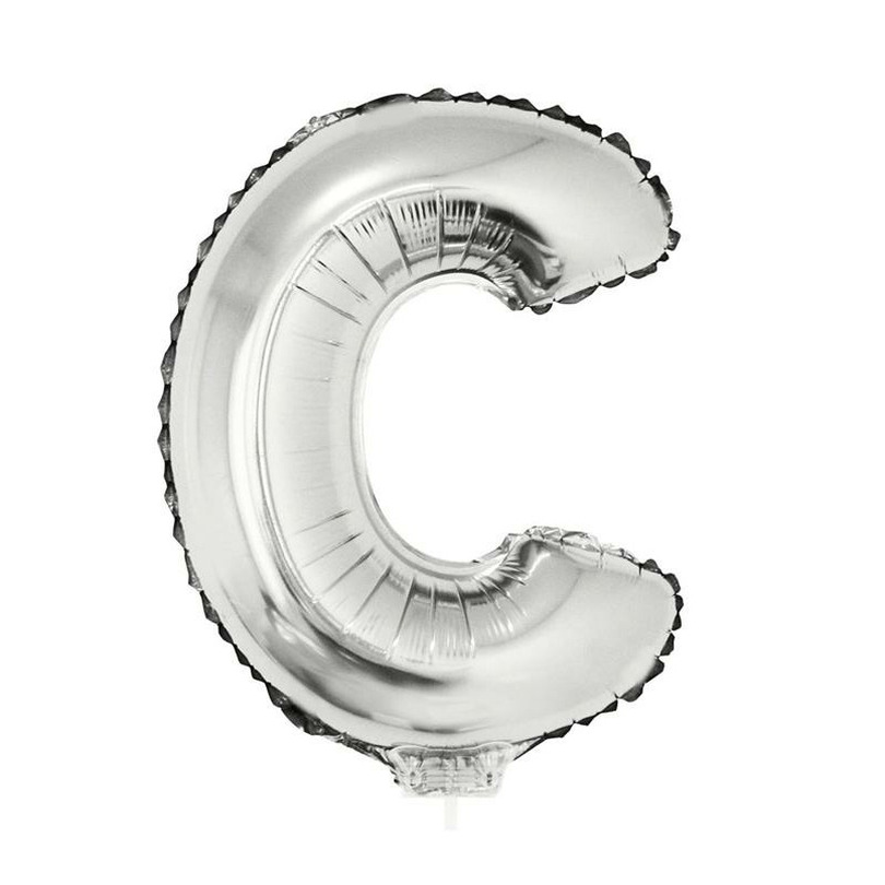 Folie ballon letter ballon C zilver 41 cm