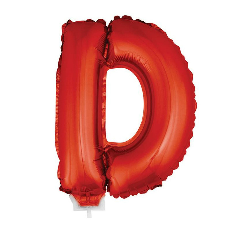 Folie ballon letter ballon D rood 41 cm