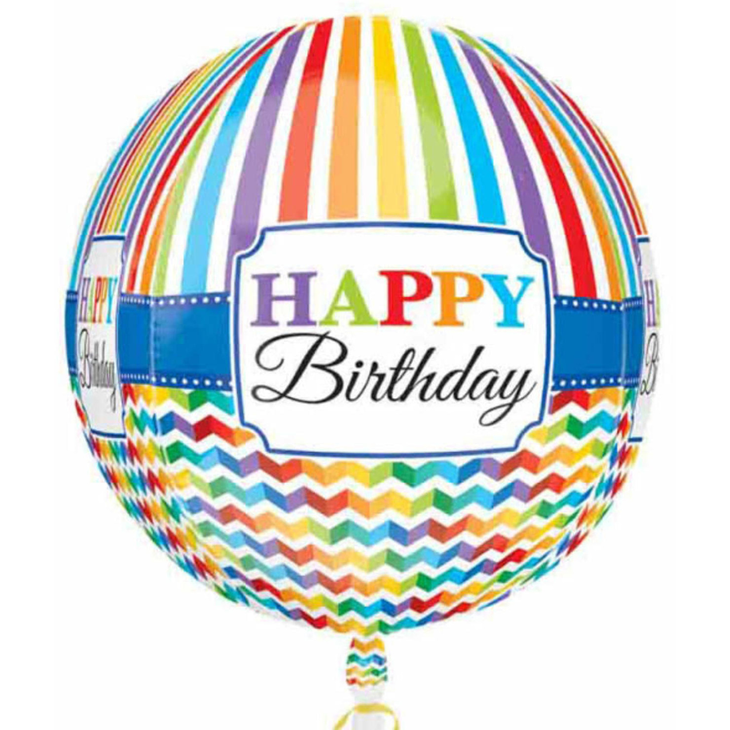 Folie ballon rond/orbz Happy Birthday 40 cm -