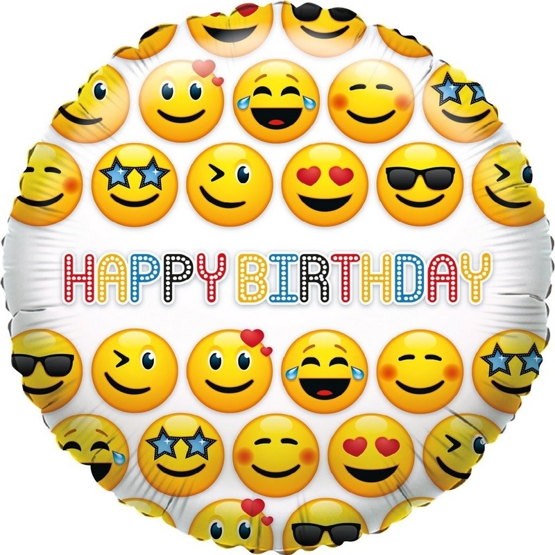 Folie ballon smiley Happy Birthday 35 cm -