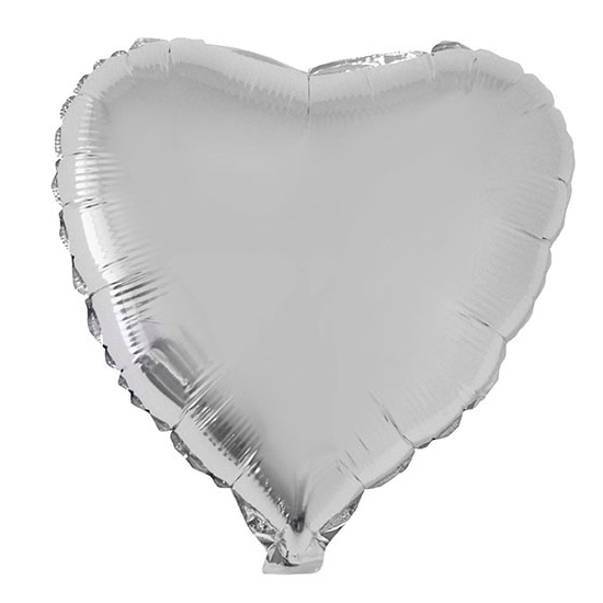 Folie ballon zilveren hart 52 cm -