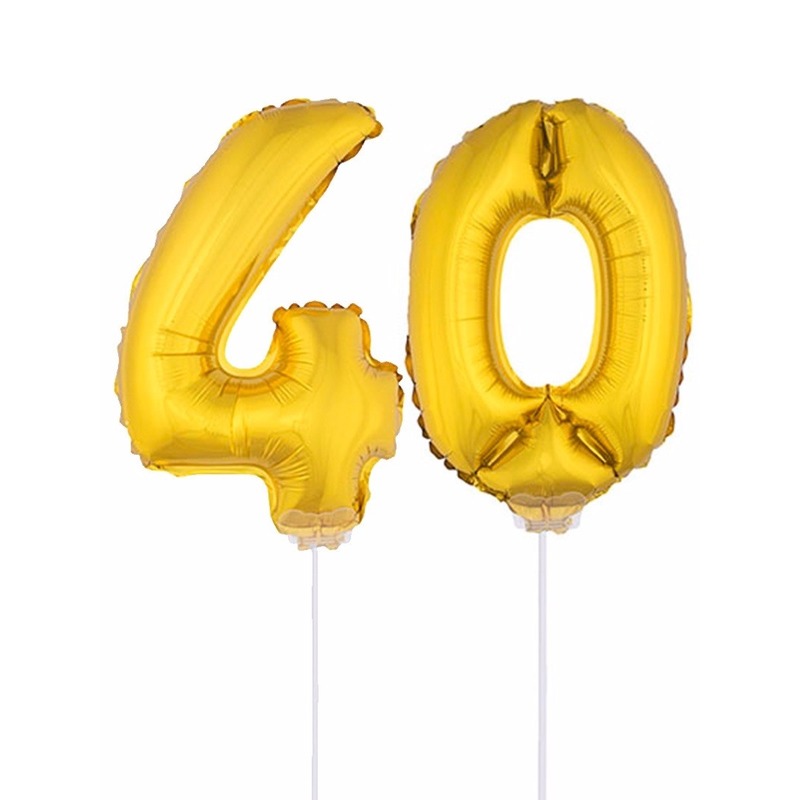 Folie ballonnen cijfer 40 goud 41 cm -