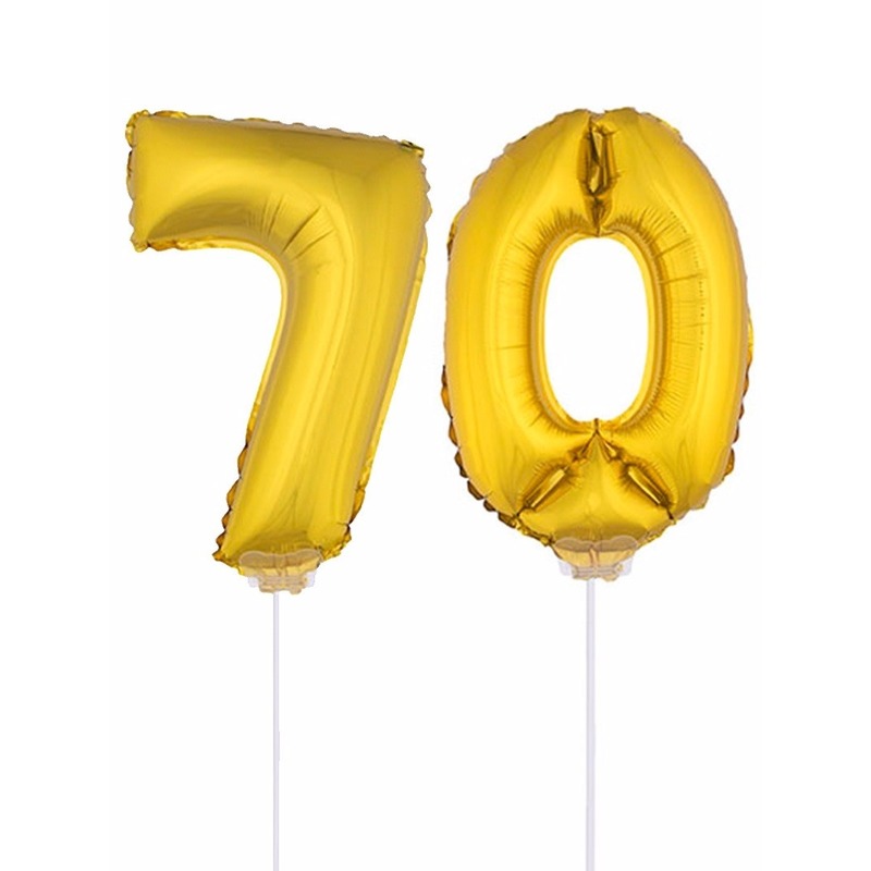 Folie ballonnen cijfer 70 goud 41 cm -