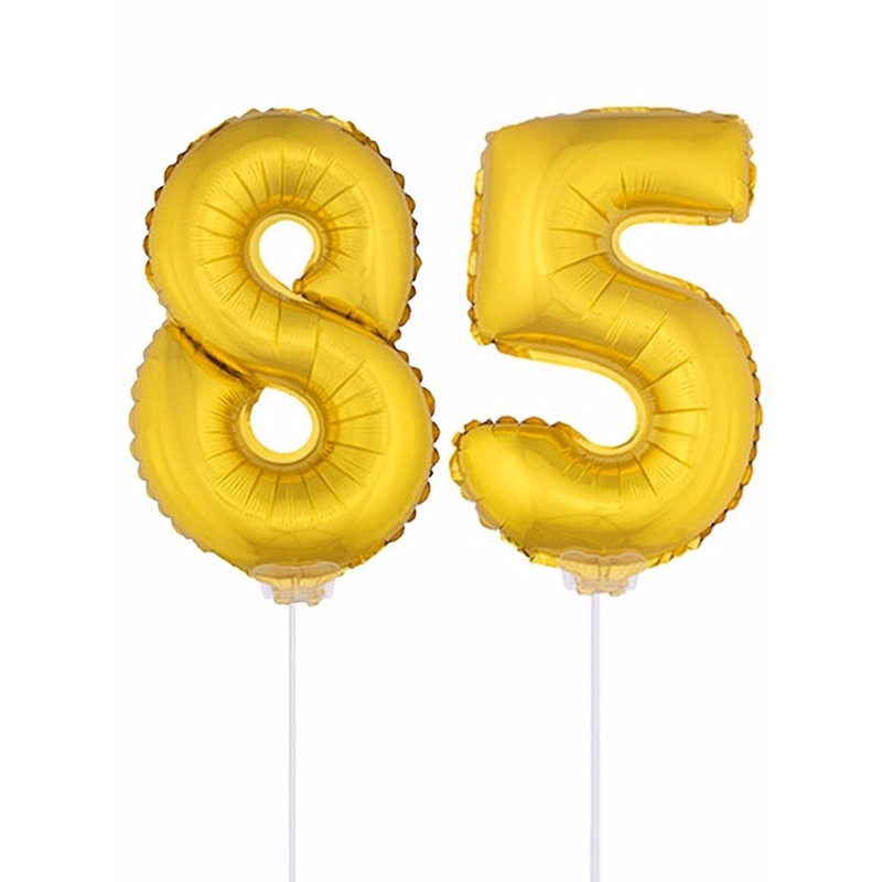 Folie ballonnen cijfer 85 goud 41 cm -