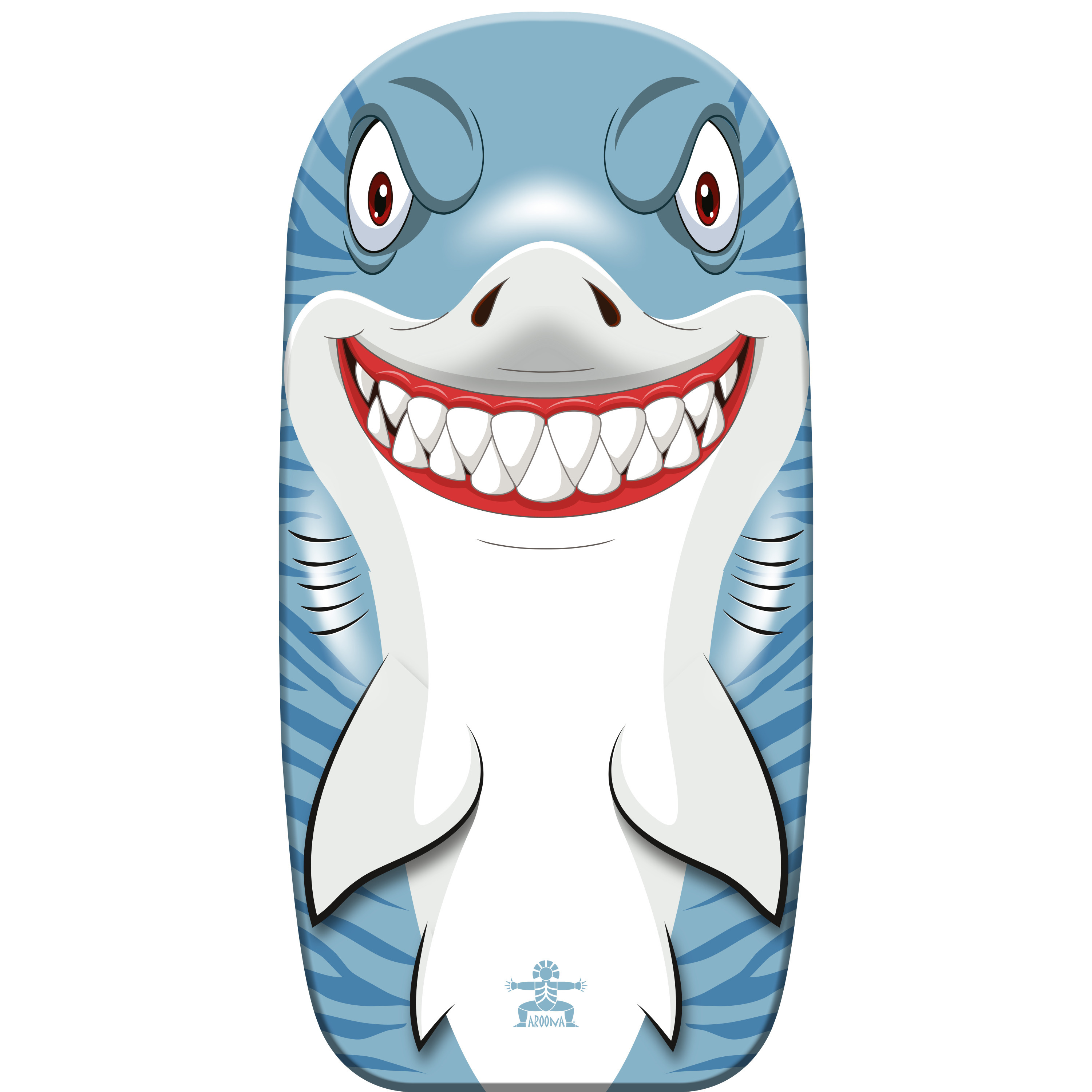 Gebro Bodyboard haai - kunststof - lichtblauw/wit - 82 x 46 cm -