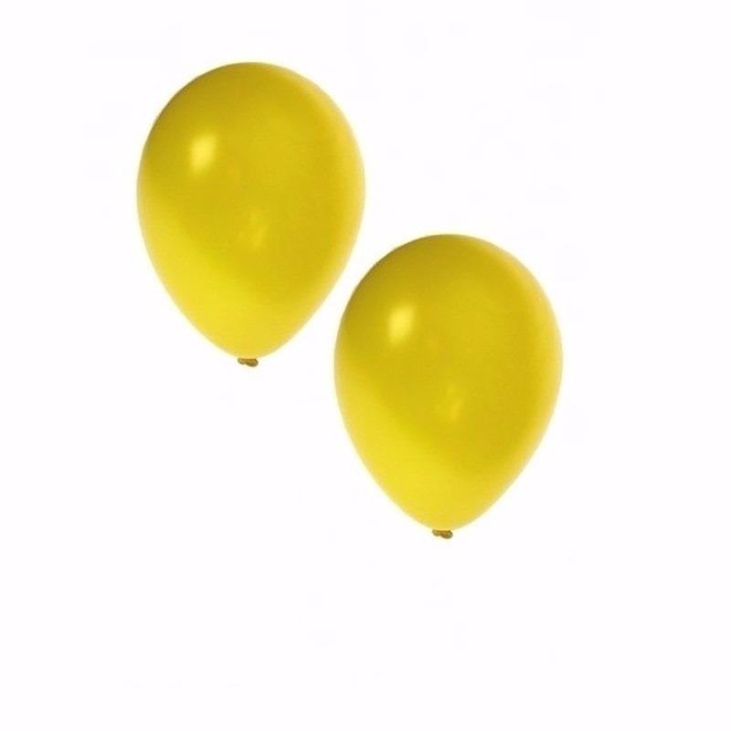 Gele grote metallic ballonnen 10 stuks -