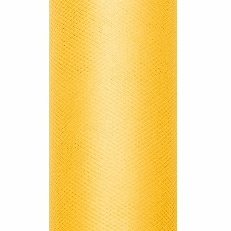 Gele tule stoffen 15 cm breed
