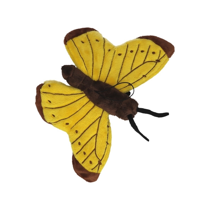 Gele vlinder knuffeldier 21 cm -