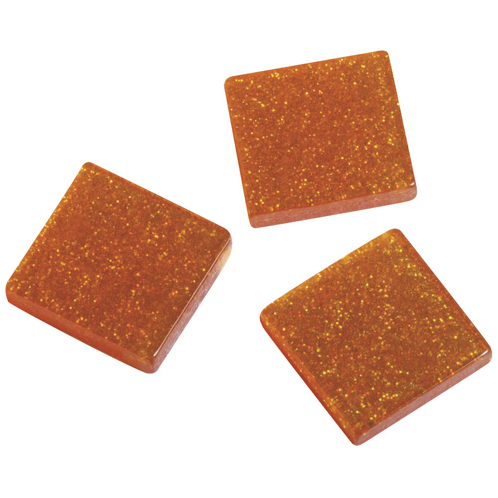 Glitter mozaiek steentjes oranje 50 gram -