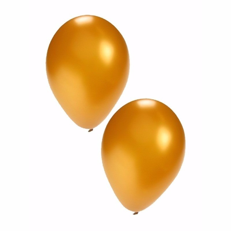 Gouden grote metallic ballonnen 10 stuks -
