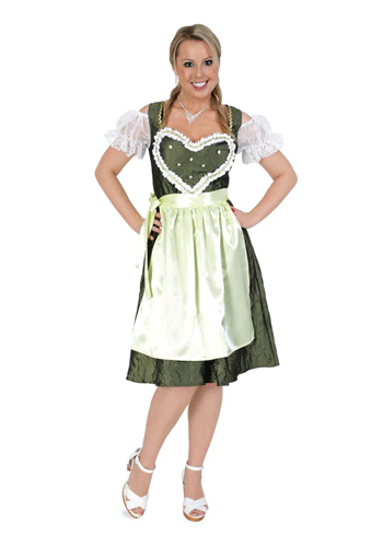 Lange groeneDirndl Oktoberfest jurk voor dames