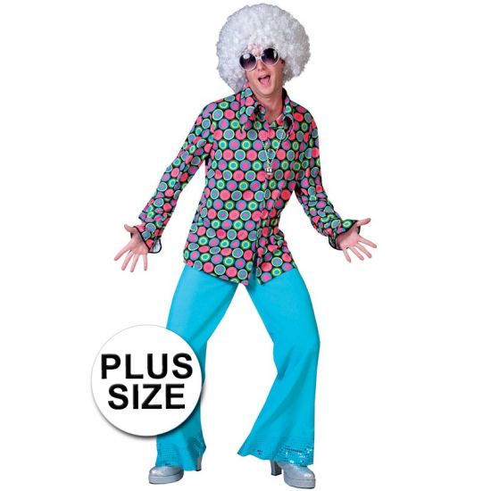 Grote maat disco overhemd met polka dots 56-58 (2XL/3XL) -