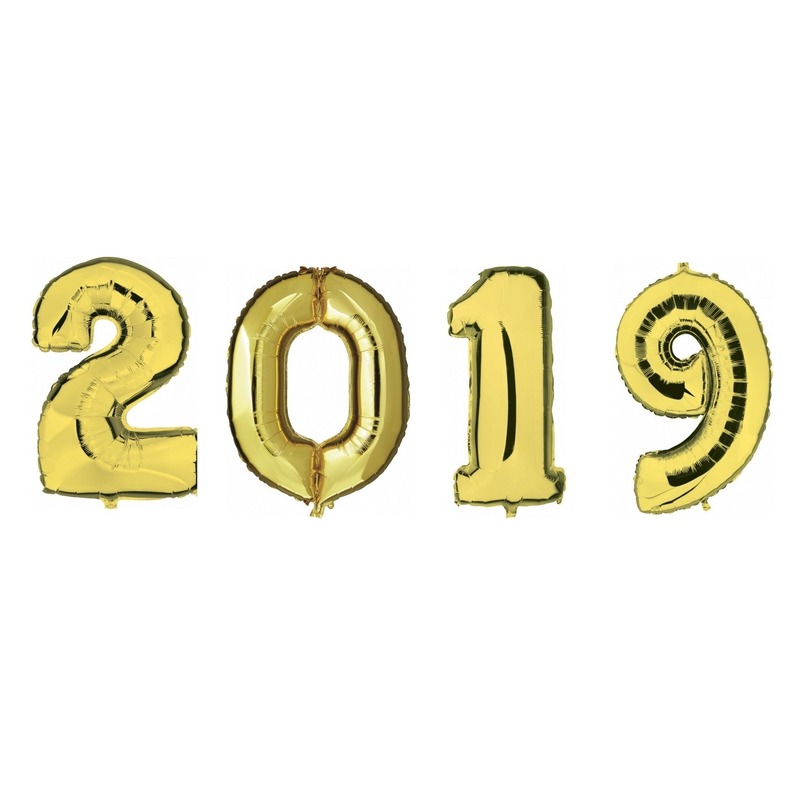 Grote New Year versiering 2019 ballonnen goud -