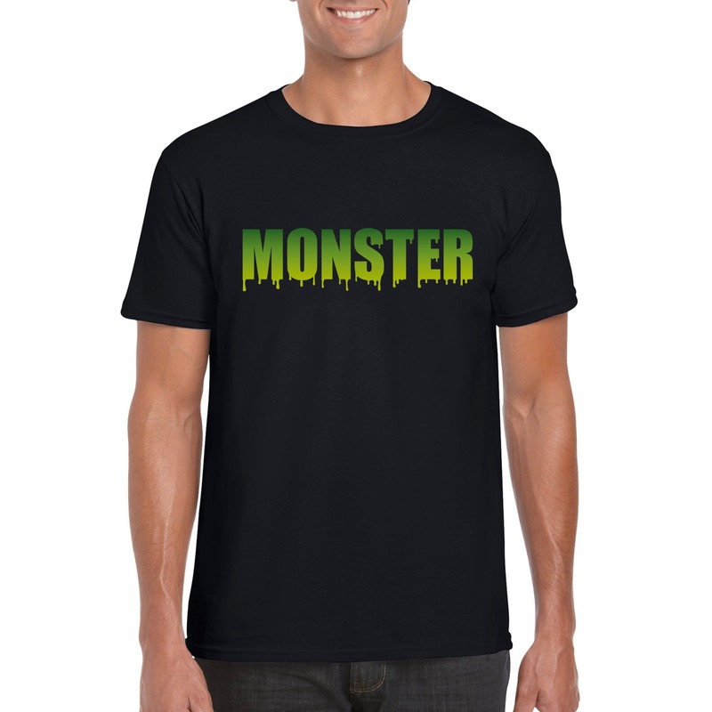 Halloween monster shirt zwart heren M -