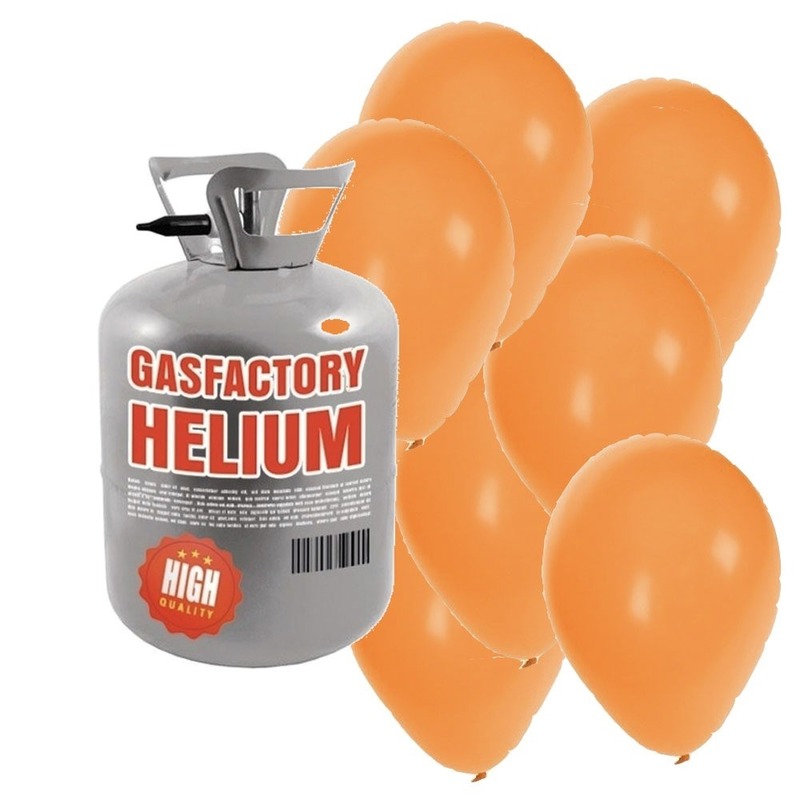 Helium tankje met 30 oranje ballonnen -